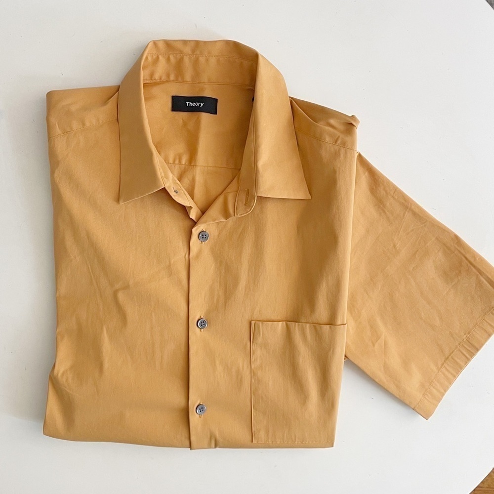 Theory Men’s Menlo Fairfax Performance Short Sleeve Button Down Shirt Medium